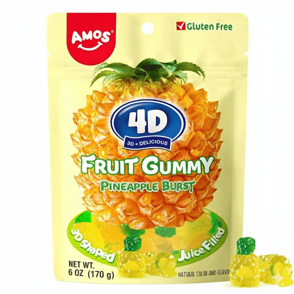 Желейні цукерки Amos 4D Fruit Gummy Pineapple Burst 170г 9949 фото