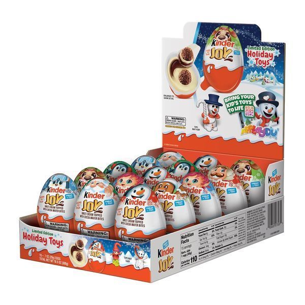 Набір шоколадних яєць Kinder Joy Eggs Holiday Toys Limited Edition 15шт х 20г 7778 фото