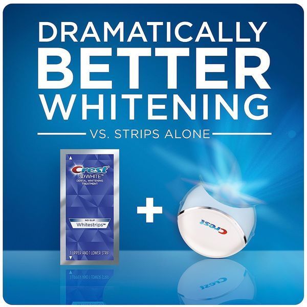 Набор полосок для отбеливания зубов Crest 3D Whitestrips с LED лампой 20шт 8763 фото
