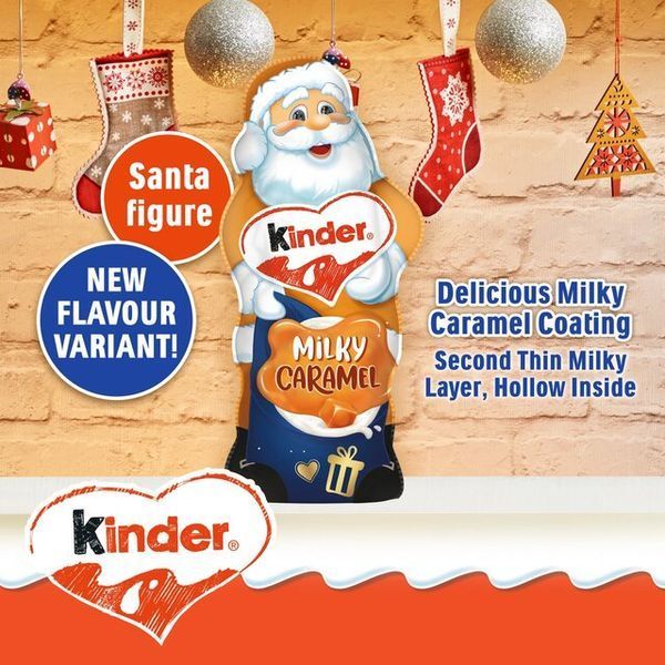 Шоколадний Дід Мороз Ferrero Kinder Chocolate Santa Claus Milky Caramel 110 г 7627 фото