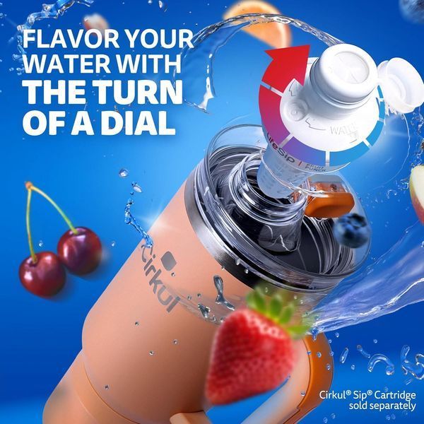 Термокружка з ручкою Cirkul All-Day StrawSip Apricot з нержавіючої сталі 1183 мл 9899 фото