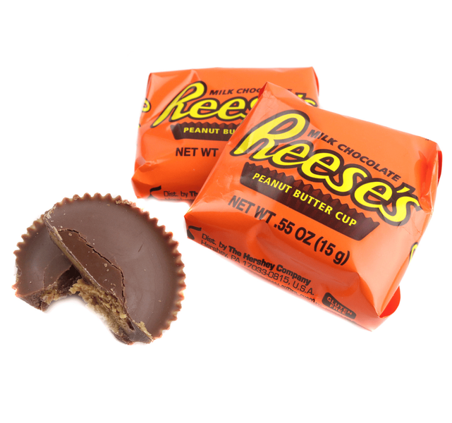 Шоколадні цукерки Reese's Milk Chocolate Snack Size Peanut Butter Cups 4шт, 62г 11514 фото
