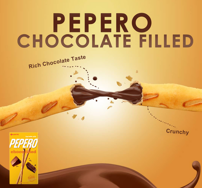 Соломка Lotte Pepero Choco Filled із шоколадною начинкою 45г 7967 фото