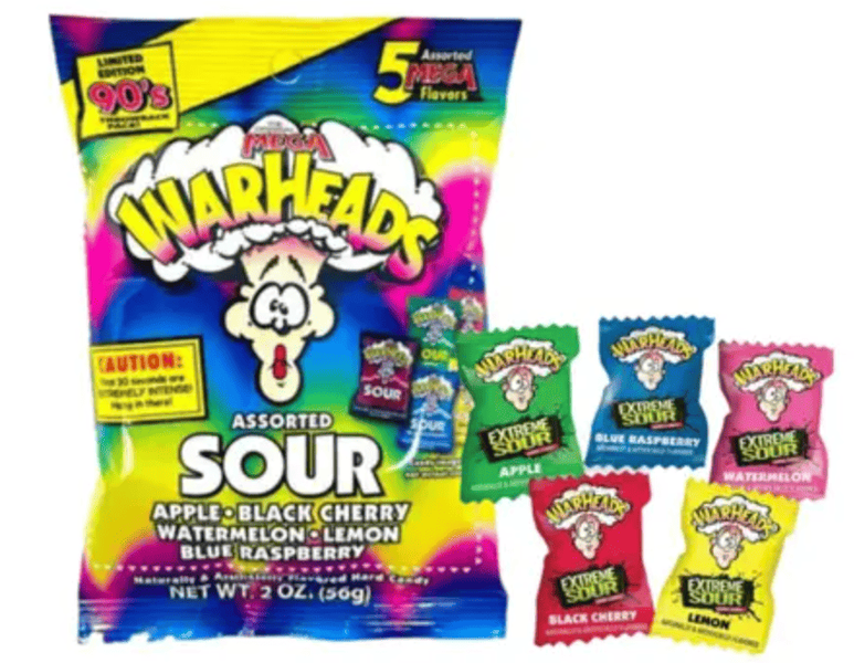 Льодяники Warheads Extreme Sour Hard Candy Assorted Flavors 56г 10845 фото