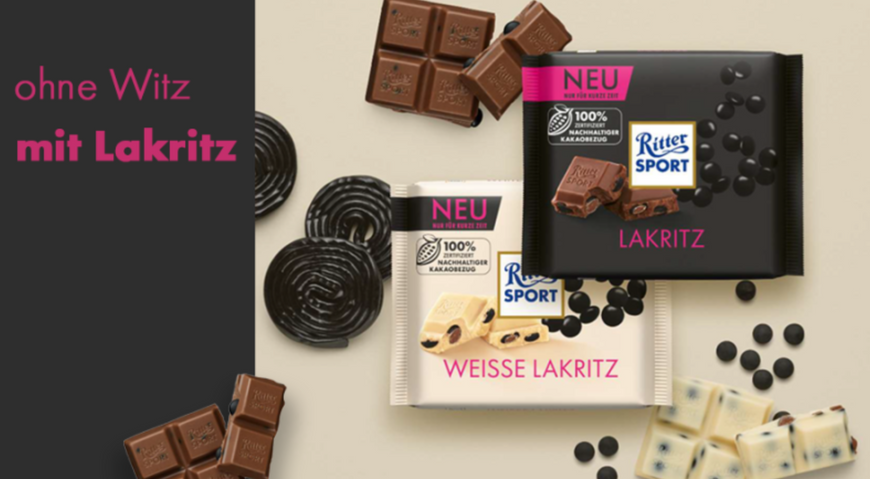 Молочный шоколад Ritter Sport Liquirizia Limited Edition 100г 8104 фото
