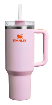Термокружка Stanley Quencher H2.0 FlowState Rose Petal Shimmer з ручкою та трубочкою Рожева з шиммером 1180 мл 8645 фото
