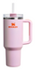 Термокружка Stanley Quencher H2.0 FlowState Rose Petal Shimmer с ручкой и трубочкой Розовая с шиммером 1180 мл 8645 фото 1