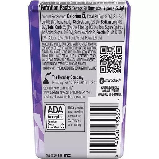 Жувальна гумка Ice Cubes Arctic Grape Sugar Free Chewing Gum 20 ps 5714 фото