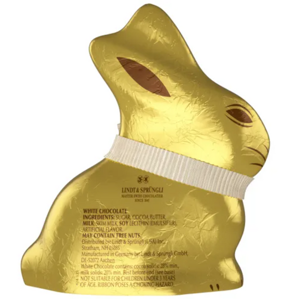 Шоколадный кролик Lindt White Chocolate Gold Bunny 100г 8447 фото