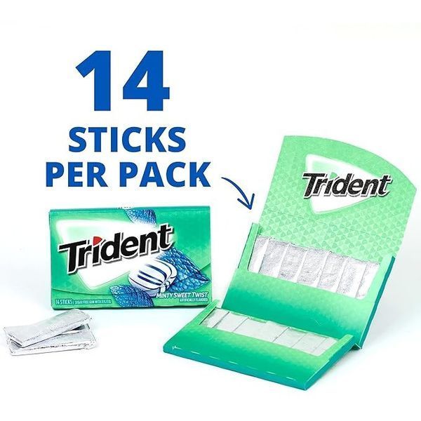 Жевательная резинка Trident Minty Sweet Twist Sugar Free Gum 12 шт 5825 фото