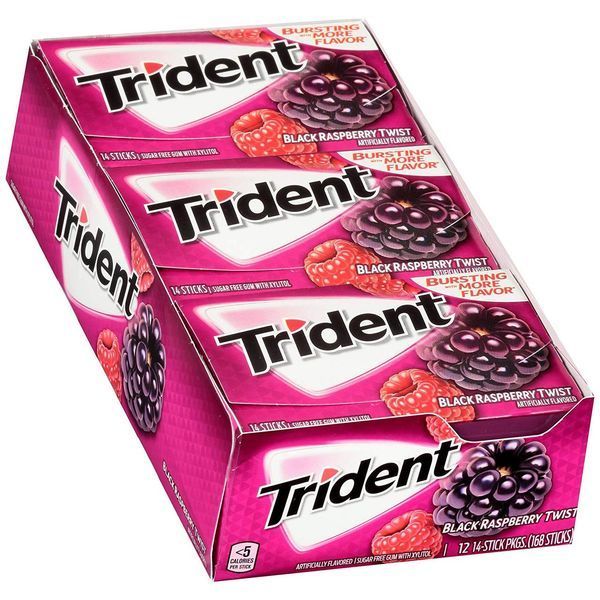 Жвачки Trident black raspberry twist 14 sticks 0617 фото