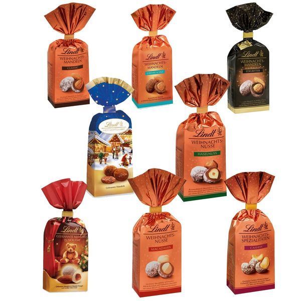 Шоколадные конфеты с миндалем Lindt Weihnachtsmandeln Edelbitter 100г 7876 фото
