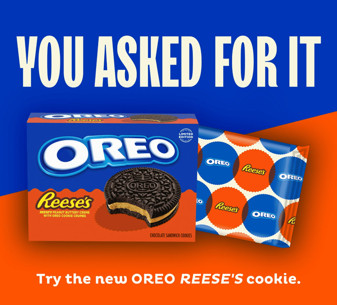 Печенье Oreo & Reese's Peanut Buttery Creme Chocolate Sandwich Cookies 306г 9563 фото