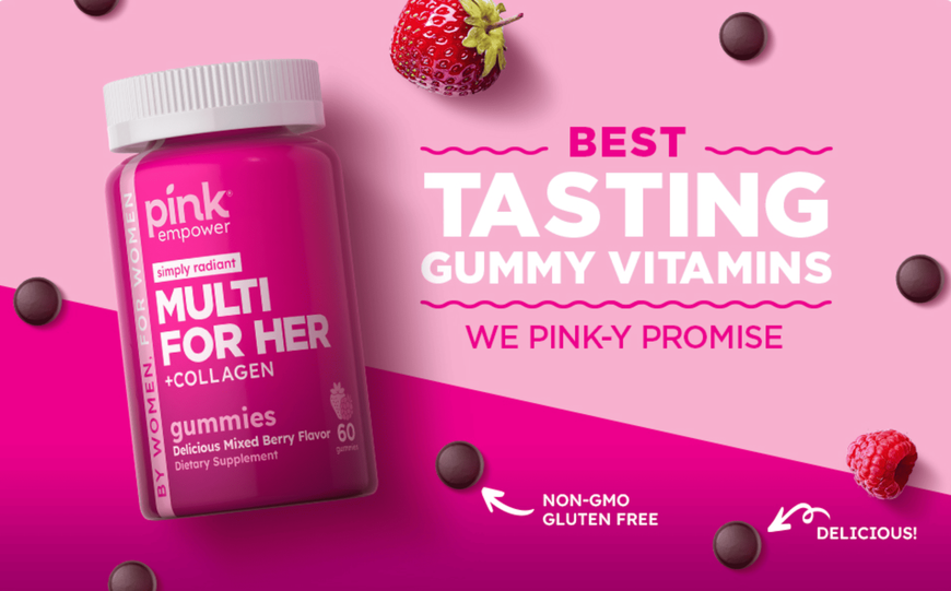 Витамины для женщин Nature's Truth Pink Simply Radiant Multi for Her Collagen Gummies 60шт 10693 фото
