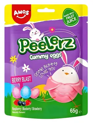 Желейні цукерки Amos Peelerz Berry Blast Gummy Eggs 65г (10669) фото 1
