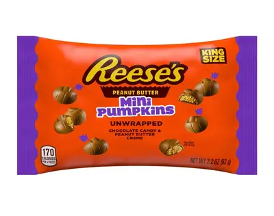 Шоколадні цукерки Reese's Unwrapped Mini Pumpkins 62г (11840) фото 1