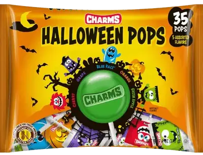 Леденцы на палочке Charms Halloween Pops 35 шт, 210г (9442) фото 1