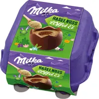 Набор шоколадных яиц Milka Löffel Ei Hazelnut Cream136г