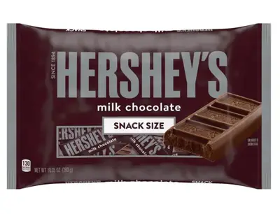 Шоколадні цукерки Hershey's Milk Chocolate Snack Size Bars 293г (10486) фото 1