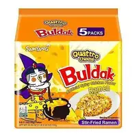 Лапша быстрого приготовления Samyang Buldak Artificial Spicy Chicken Flavor Ramen со вкусом острой курицы и 4 видов сыра 5x145 г.