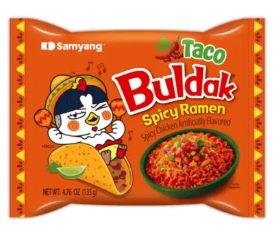 Локшина швидкого приготування Samyang Buldak Taco Chicken Flavor Ramen 135г (9503) фото 1