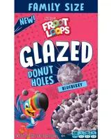 Сухий сніданок Kellogg's Froot Loops Glazed Donut Holes Blueberry Cereal 504г