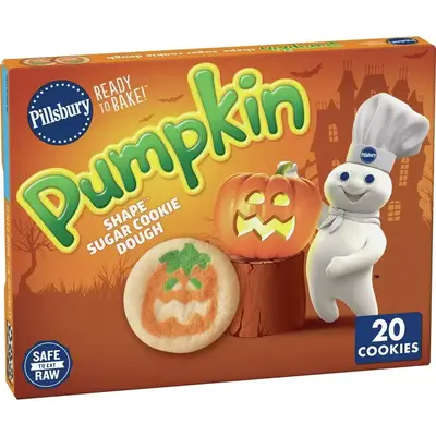 Тесто для сахарного печенья Pillsbury Ready-to-Bake Halloween с рисунком тыквы 20 шт 258 г (7322) фото 1