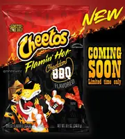 Острые снеки Cheetos Flamin' Hot Cheddar BBQ 240.9г