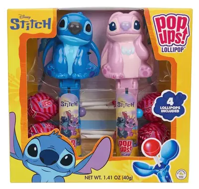 Набір льодяників з тримачем Disney Stitch Pop Ups! Lollipop 40г (10527) фото 1