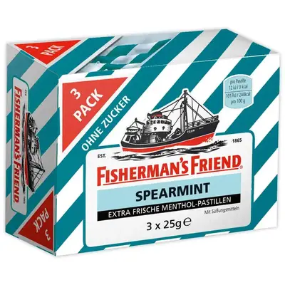 Набір льодяників Fisherman's Friend Spearmint без цукру 3x25g (2896) фото 1