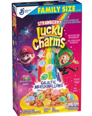 Сухой завтрак Lucky Charms The Super Mario Strawberry 527г (10439) фото 1