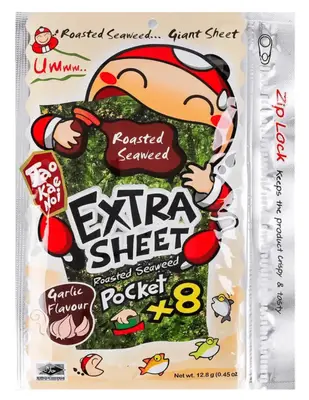 Чипсы Нори Tao Kae Noi Extra Sheet Pocket x8 Garlic Flavor 12.8г (10241) фото 1
