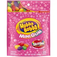 Жевательная резинка Hubba Bubba Skittles Flavored Mini Gum фруктовое ассорти 120 шт. (240 г.)