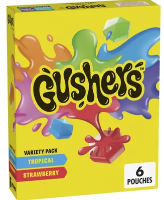 Фруктові жувальні цукерки Gushers Variety Pack з полуничним та тропічним смаком 6шт х 22.6г (8716) фото 1