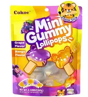Жувальні цукерки Cokoc Gummies Mini Lollipop Grape & Mango 60г
