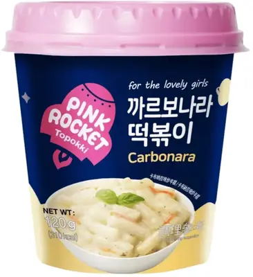 Токпоккі Pink Rocket Topokki Danie Carbonara з сирним соусом 120г (8871) фото 1