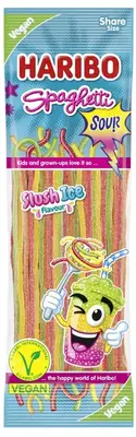 Жевательные конфеты Haribo Spaghetti Sour Slush Ice Flavour 200г (10308) фото 1