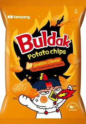 Чіпси Samyang Buldak Potato Chips Quattro Cheese 55г (9593) фото 1