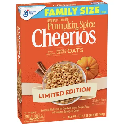 Хлопья Cheerios Pumpkin Spice Gluten Free 524 g (Cрок годности до 17.08) (2117) фото 1