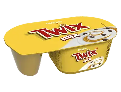 Йогурт Danone з карамеллю та шматочками Twix, 120 г (6290) фото 1