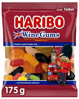 Желейные конфеты Haribo Wine Gums 175г (10977) фото 1