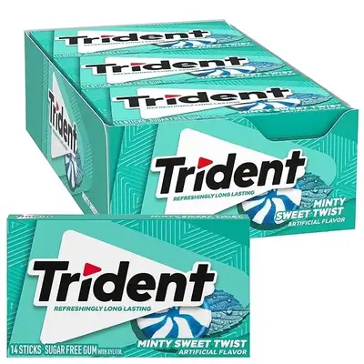 Жевательная резинка Trident Minty Sweet Twist Sugar Free Gum 12 шт (5825) фото 1