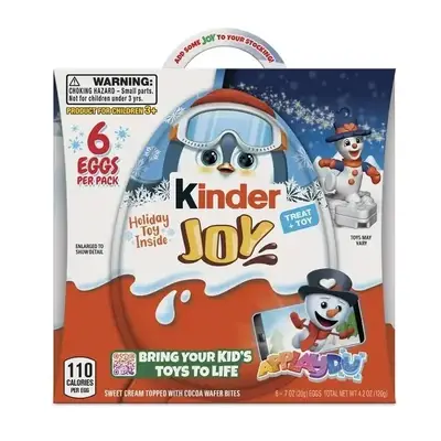 Шоколадные яйца Kinder Joy, 6 штук (6054) фото 1