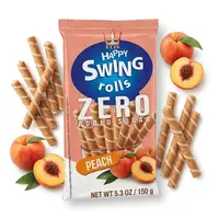 Вафельні трубочки Flis Happy Swing Wafer Rolls Peach Zero Added Sugar 150г