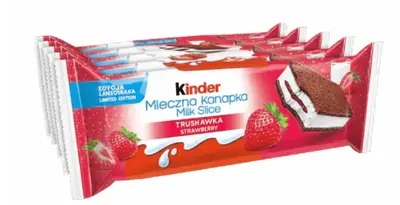 Бісквітні тістечка Kinder Milk Slice Strawberry 5шт x 28г (10123) фото 1