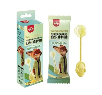 Льодяник Amos Tasty Sounds Audio Lollipop Zootopia Mango Flavour Лис Нік 12г (10938) фото 1