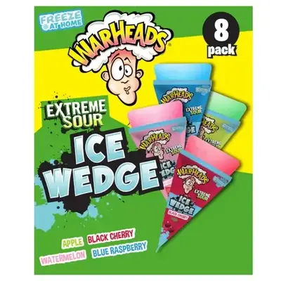 Кислі крижані кубики Warheads Extreme Sour Ice Wedge зі смаками вишні малини кавуна яблука 8 шт 496 мл (6985) фото 1