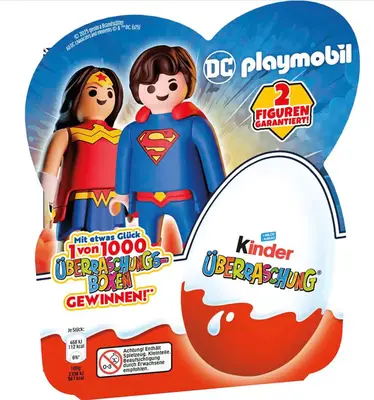 Шоколадні яйця Kinder Surprise DC Playmobil 4 шт х 20г (9231) фото 1