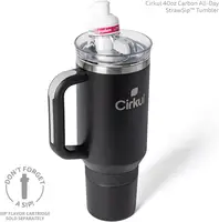 Термокружка с ручкой Cirkul All-Day StrawSip из нержавеющей стали Черная 1183 мл