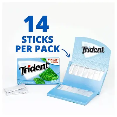 Жвачки Trident Mint Bliss Sugar Free 14 sticks (2519) фото 1